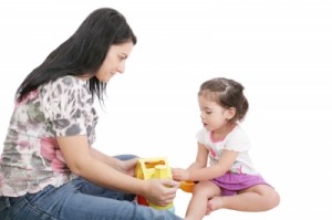 Mom and Daughter Playing Together