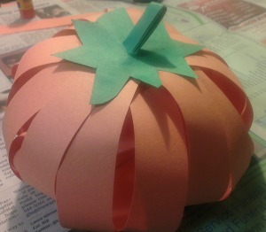 DIY Construction Paper Pumpkin Table Decorations