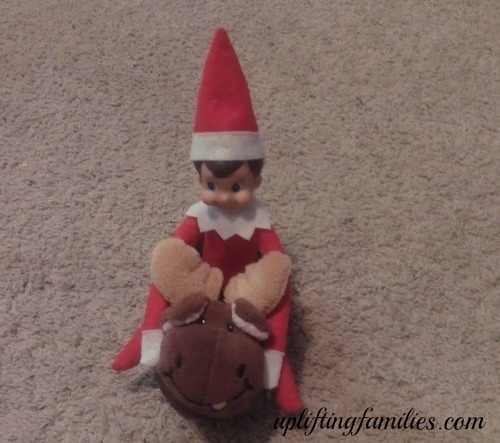 Rascal Elf on the Shelf Riding on Moose