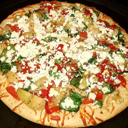 Veggie Pizza With Spinach and Feta Chesse Recipe