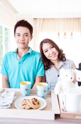 Teenagers Eating Breakfast Before School