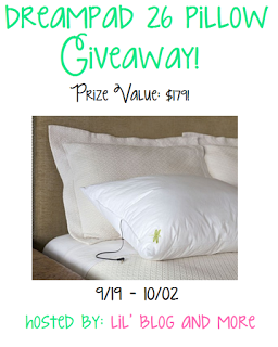 Enter to Win a Dreampad 26 Pillow Giveaway Ends 10/2