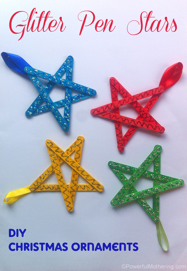 Easy-christmas-ornaments-for-kids-glitter-stars